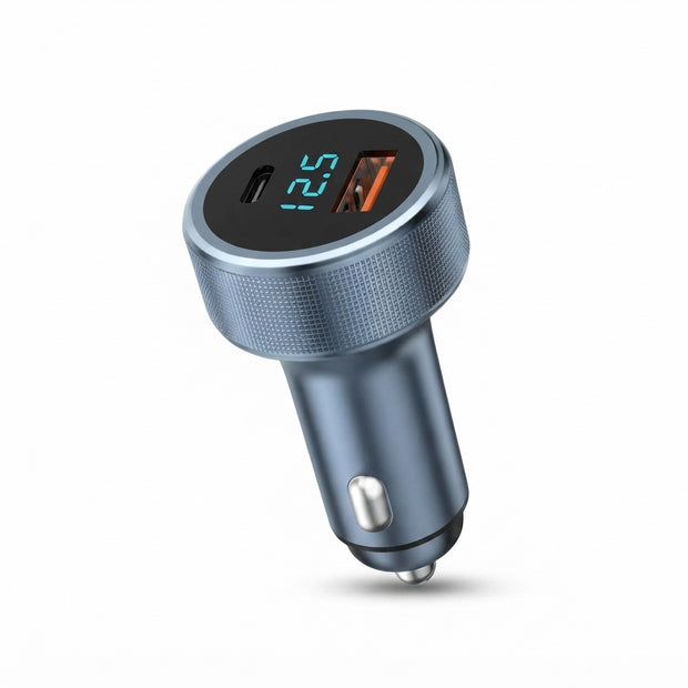 ZUZG Digital Display PD+QC3.0 Metal Car Charger (65W)