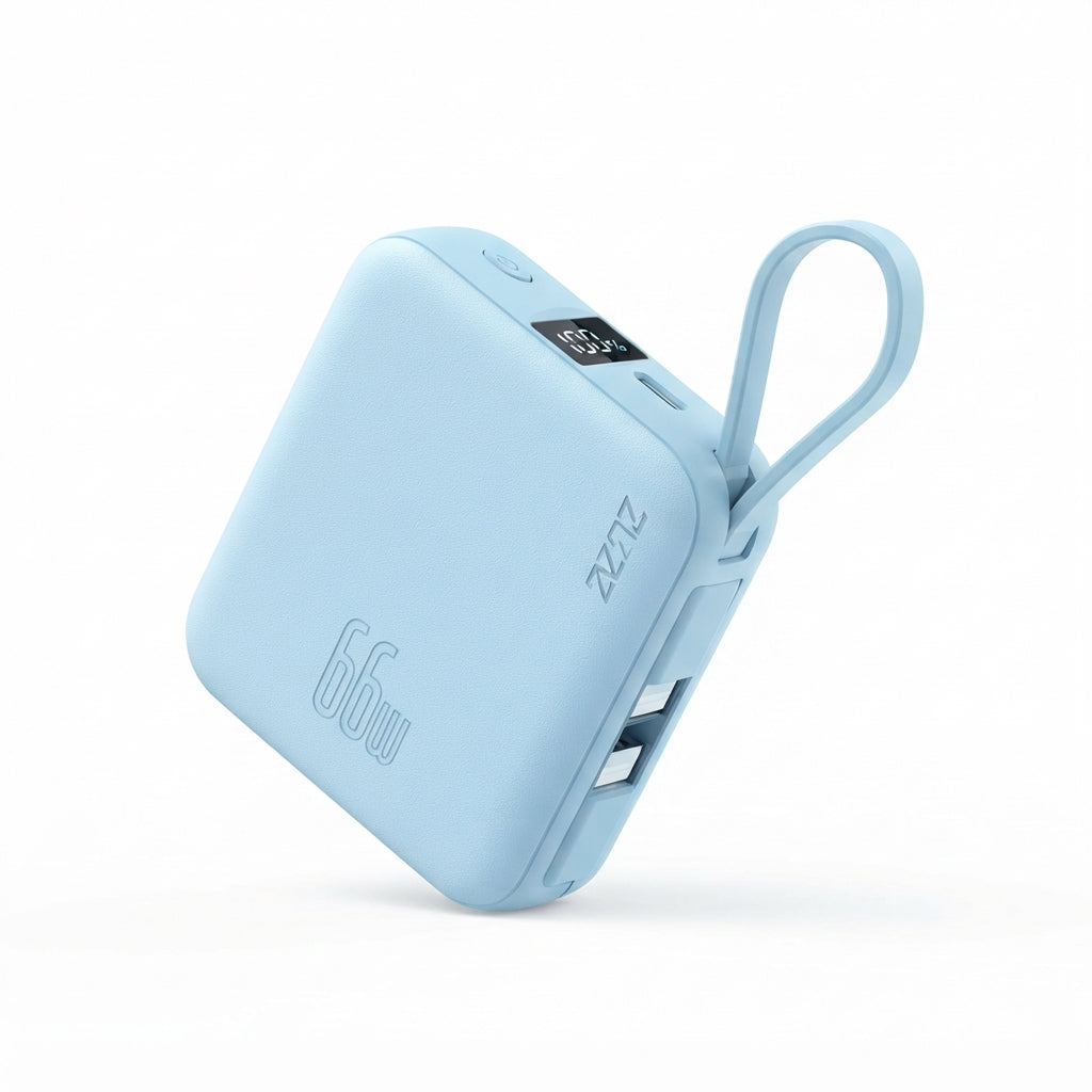 ZUZG Mini Fast Charge Power Bank 10000mAh (Built-in Cables & Display)
