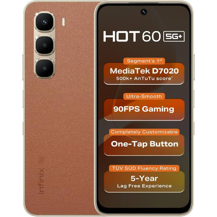 Infinix Hot 60 5G, 6GB Ram, 128GB - Caramel Glow