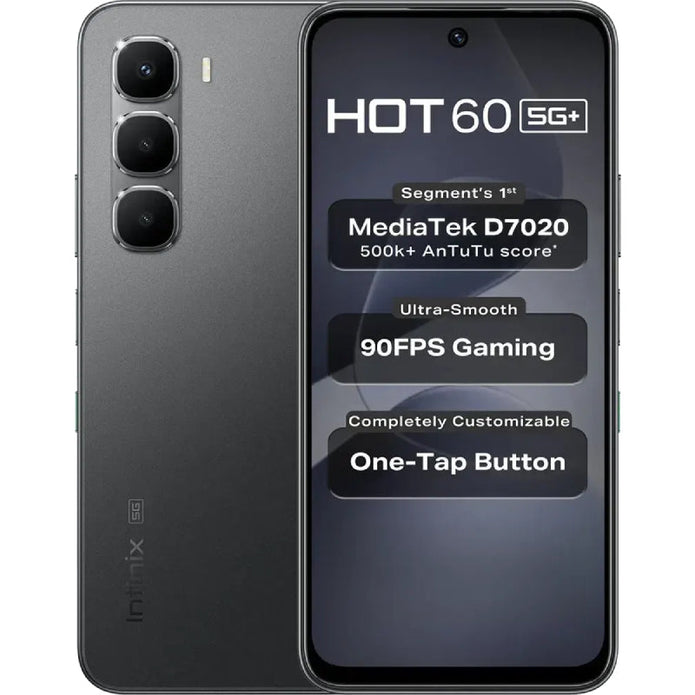Infinix Hot 60 5G, 6GB Ram, 128GB - Sleek Black