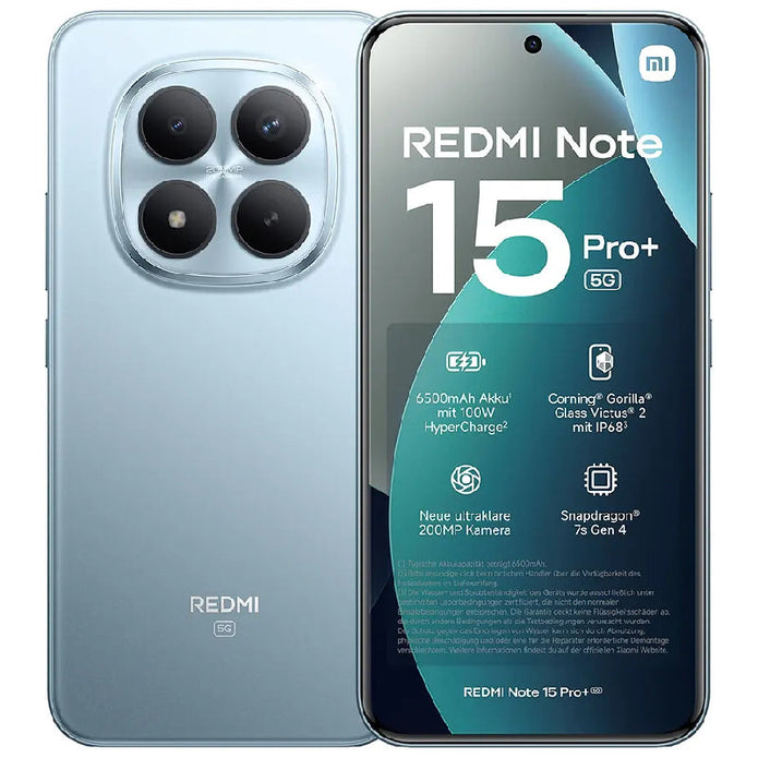 Xiaomi Redmi Note 15 Pro+ 5G, 12GB Ram, 256GB - Glacier Blue